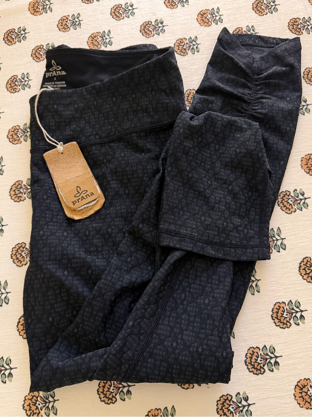 prAna Misty Legging in Black Jacquard Women’s L